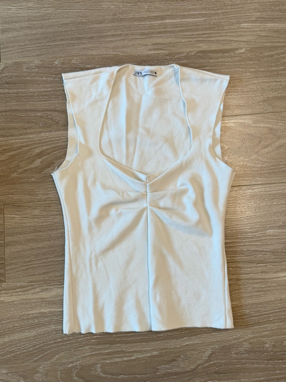 Zara Ruched Sweetheart Neckline Tank Top